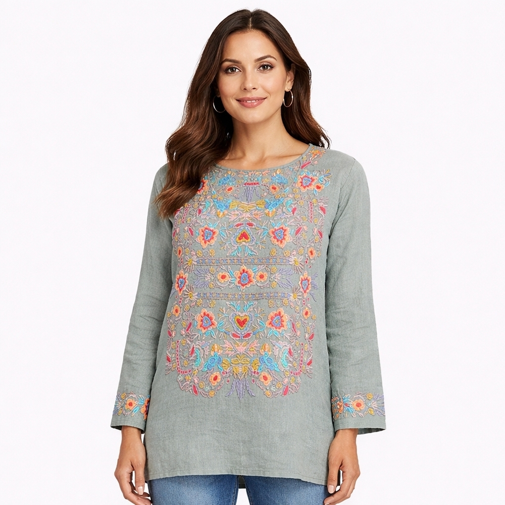 Johnny Was Multicolor Embroidered Top Small - Picture 1 of 5